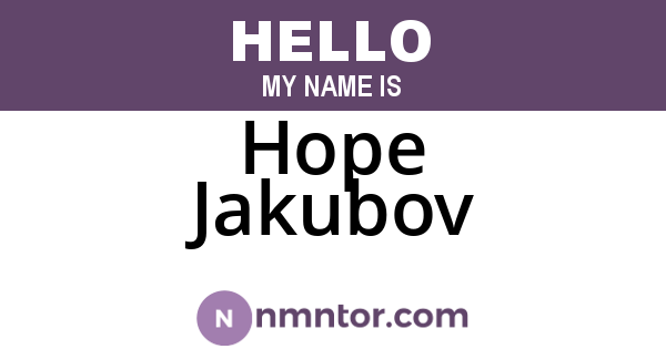 Hope Jakubov
