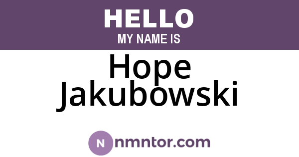 Hope Jakubowski