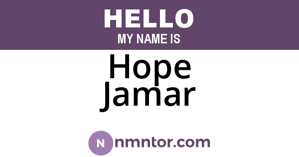 Hope Jamar