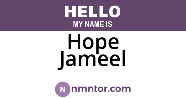 Hope Jameel