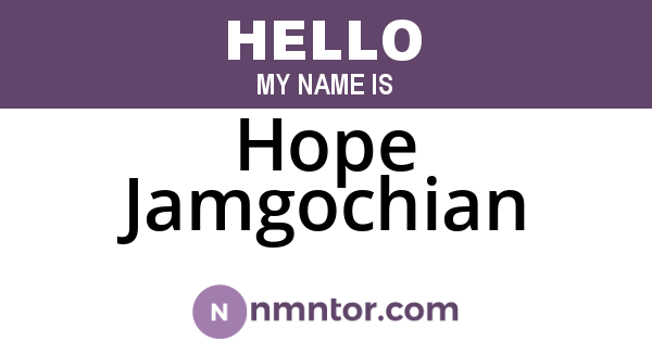Hope Jamgochian