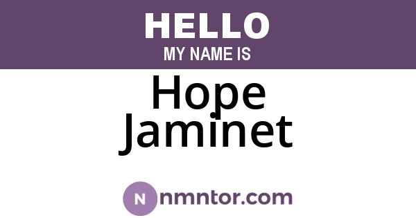 Hope Jaminet