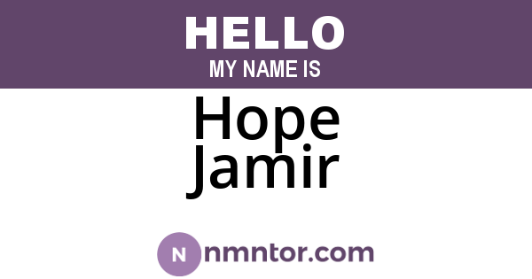 Hope Jamir