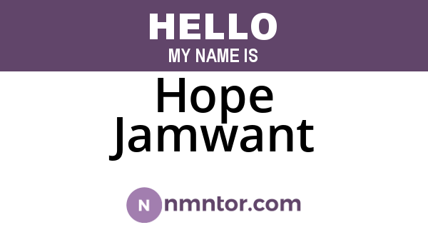 Hope Jamwant