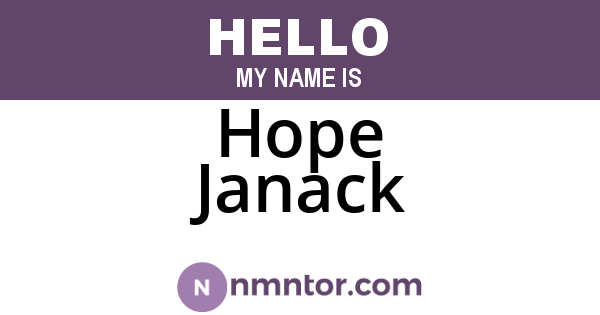 Hope Janack