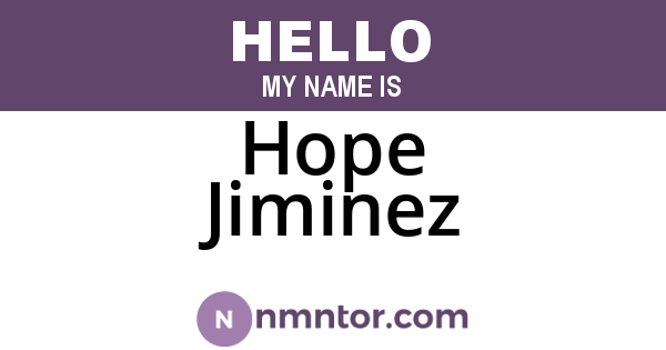 Hope Jiminez