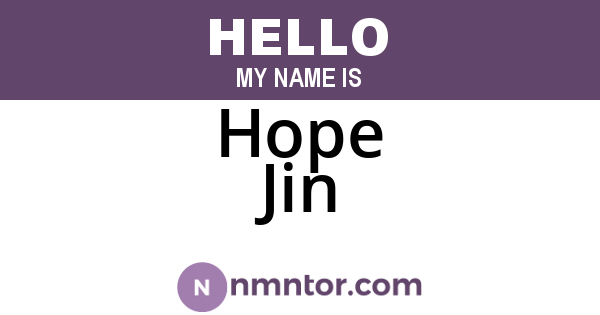 Hope Jin