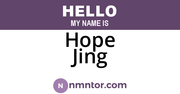 Hope Jing