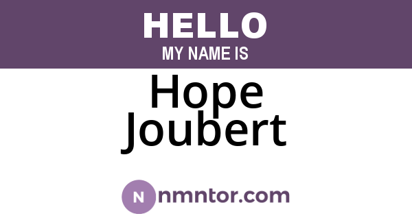 Hope Joubert