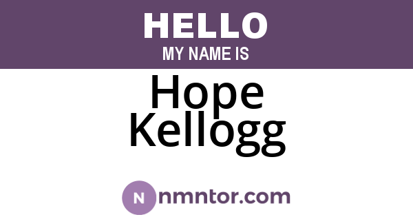 Hope Kellogg