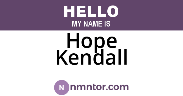 Hope Kendall