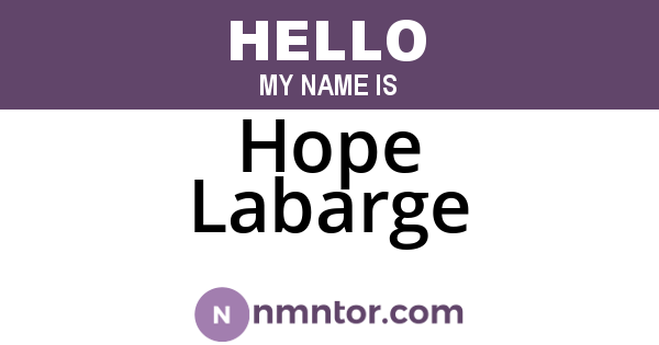 Hope Labarge