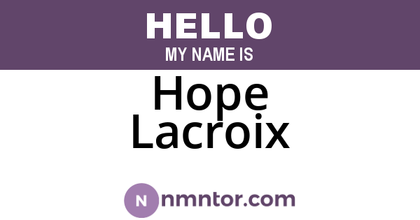 Hope Lacroix
