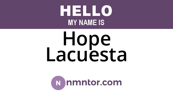 Hope Lacuesta