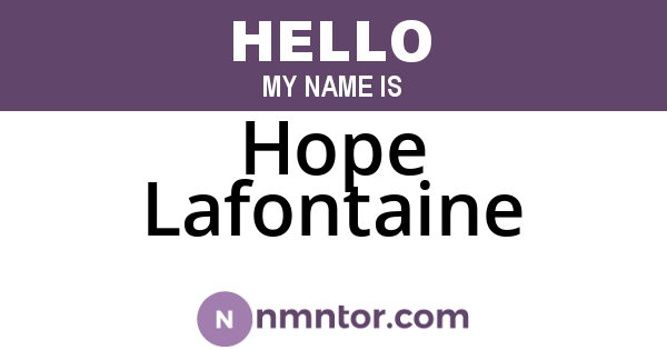 Hope Lafontaine