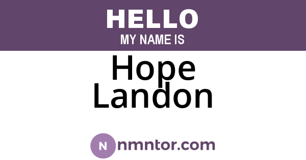 Hope Landon