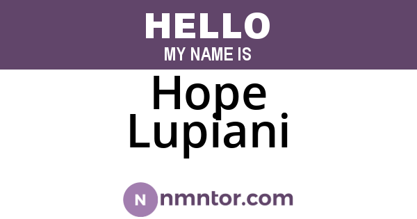 Hope Lupiani