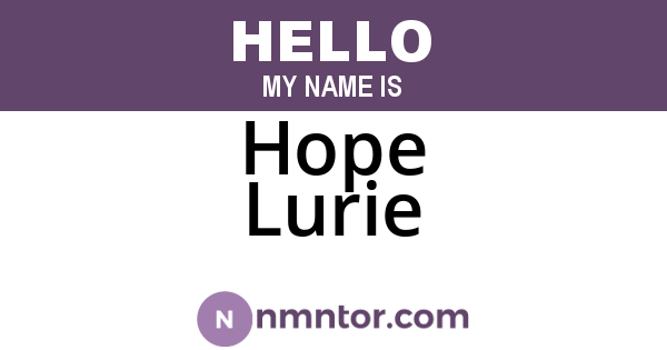 Hope Lurie