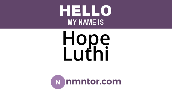 Hope Luthi