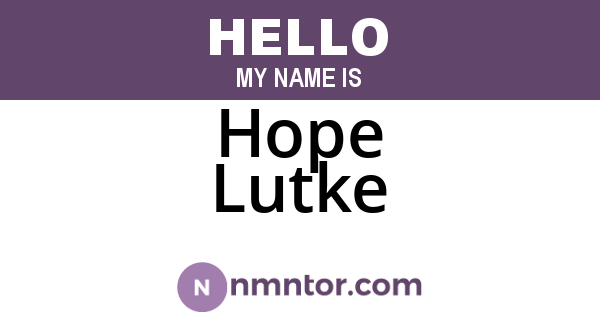 Hope Lutke