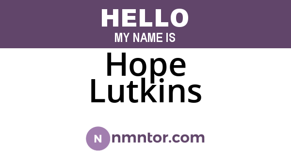 Hope Lutkins