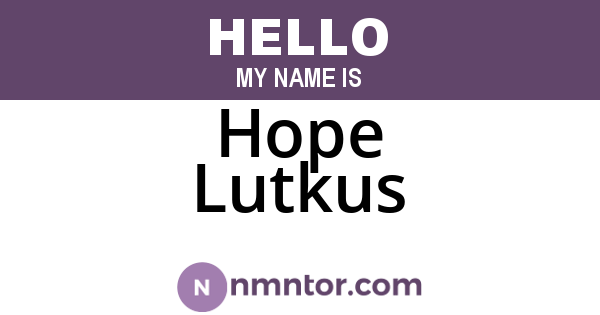 Hope Lutkus