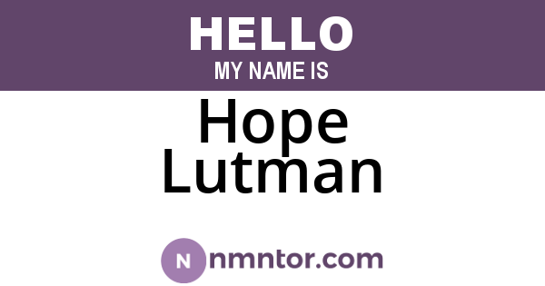 Hope Lutman