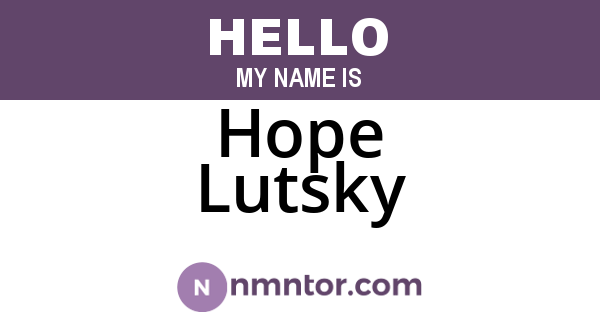 Hope Lutsky