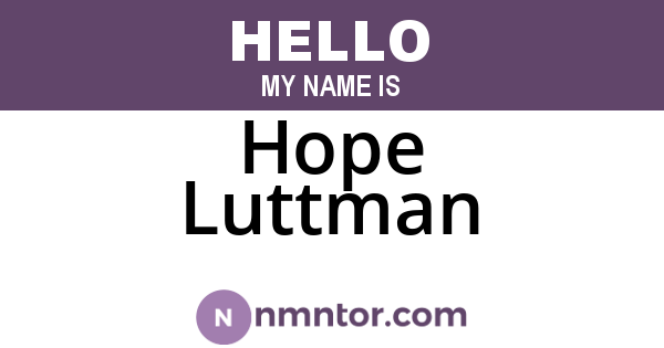 Hope Luttman