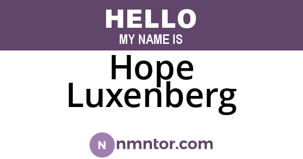 Hope Luxenberg