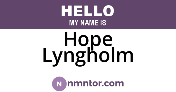 Hope Lyngholm