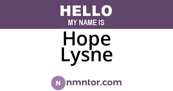 Hope Lysne