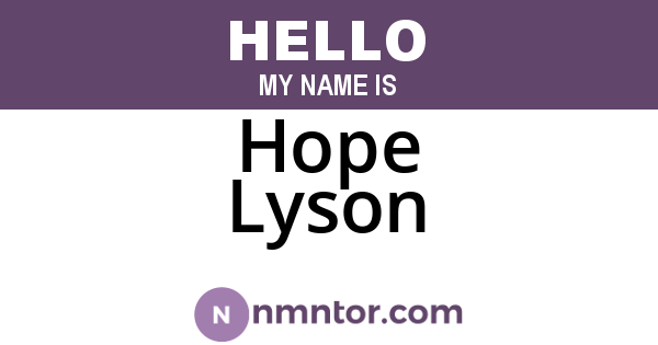 Hope Lyson