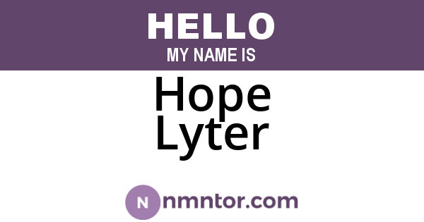 Hope Lyter