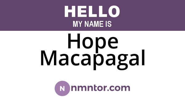 Hope Macapagal