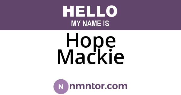 Hope Mackie