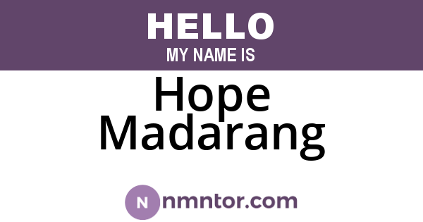 Hope Madarang