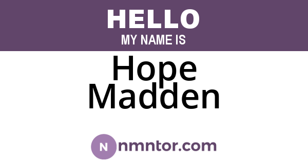 Hope Madden