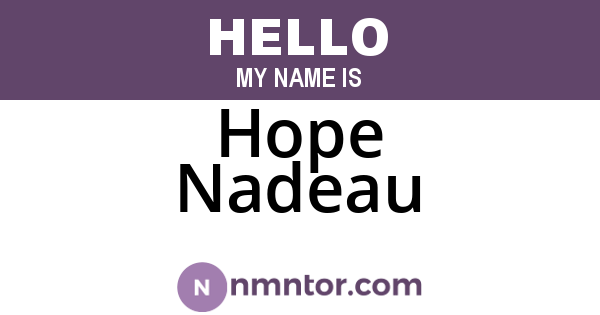 Hope Nadeau