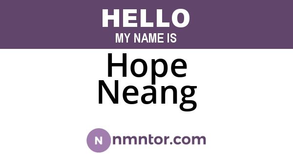 Hope Neang
