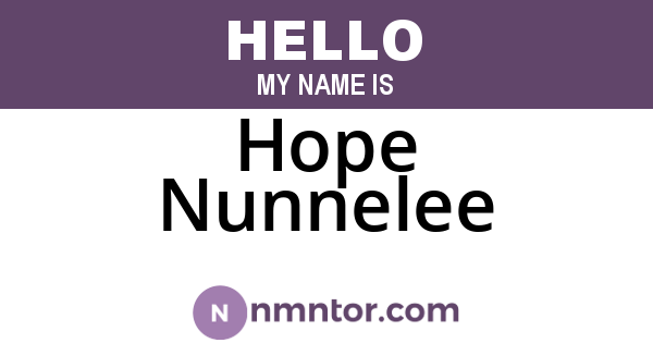 Hope Nunnelee