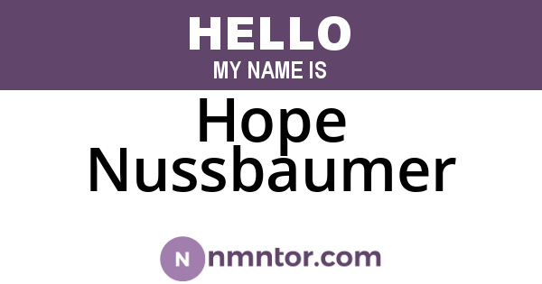 Hope Nussbaumer