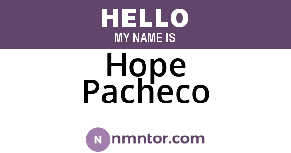 Hope Pacheco