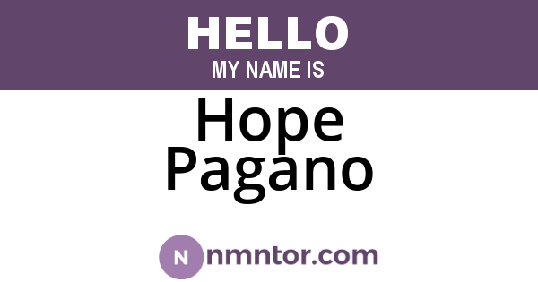 Hope Pagano
