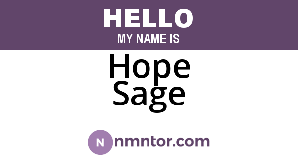 Hope Sage