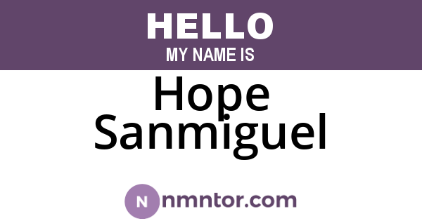 Hope Sanmiguel