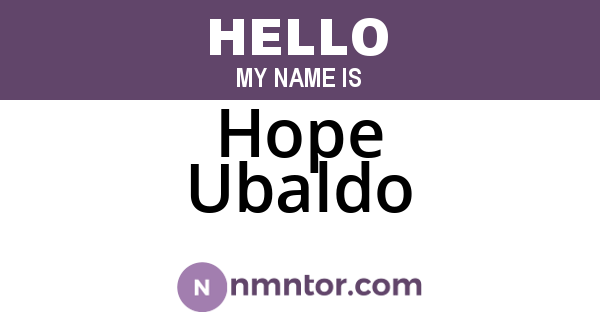 Hope Ubaldo