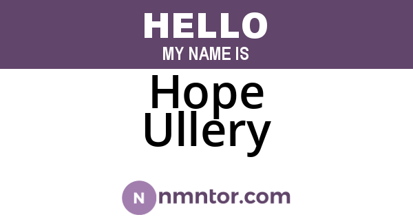 Hope Ullery