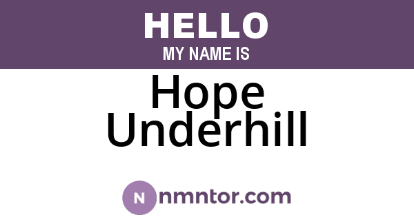 Hope Underhill