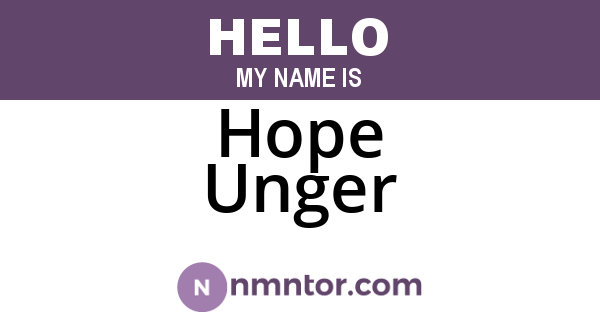 Hope Unger